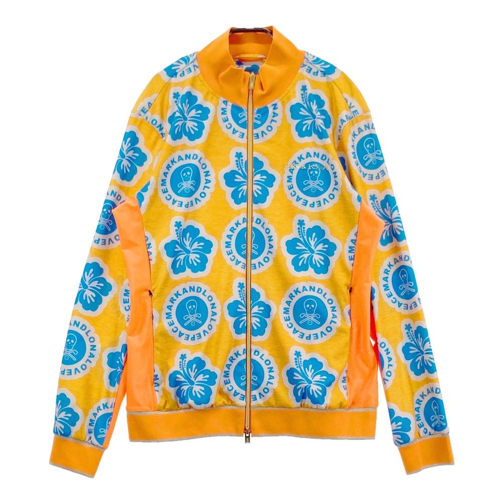 サイズ 50 MARK-LONA マークアンドロナ Pela Air Jerseyセットアップ スカル 花 オレンジ系 240101434323 ゴルフウェア メンズ ストスト