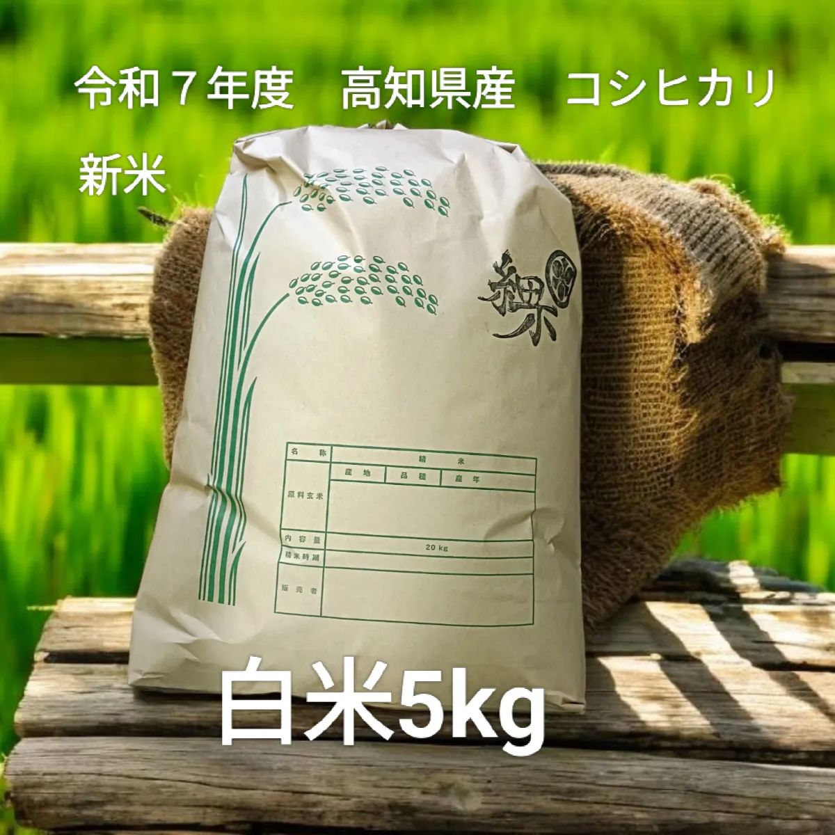 新米 令和7年 高知県産 コシヒカリ5kg 白米 農家直送 - メルカリ