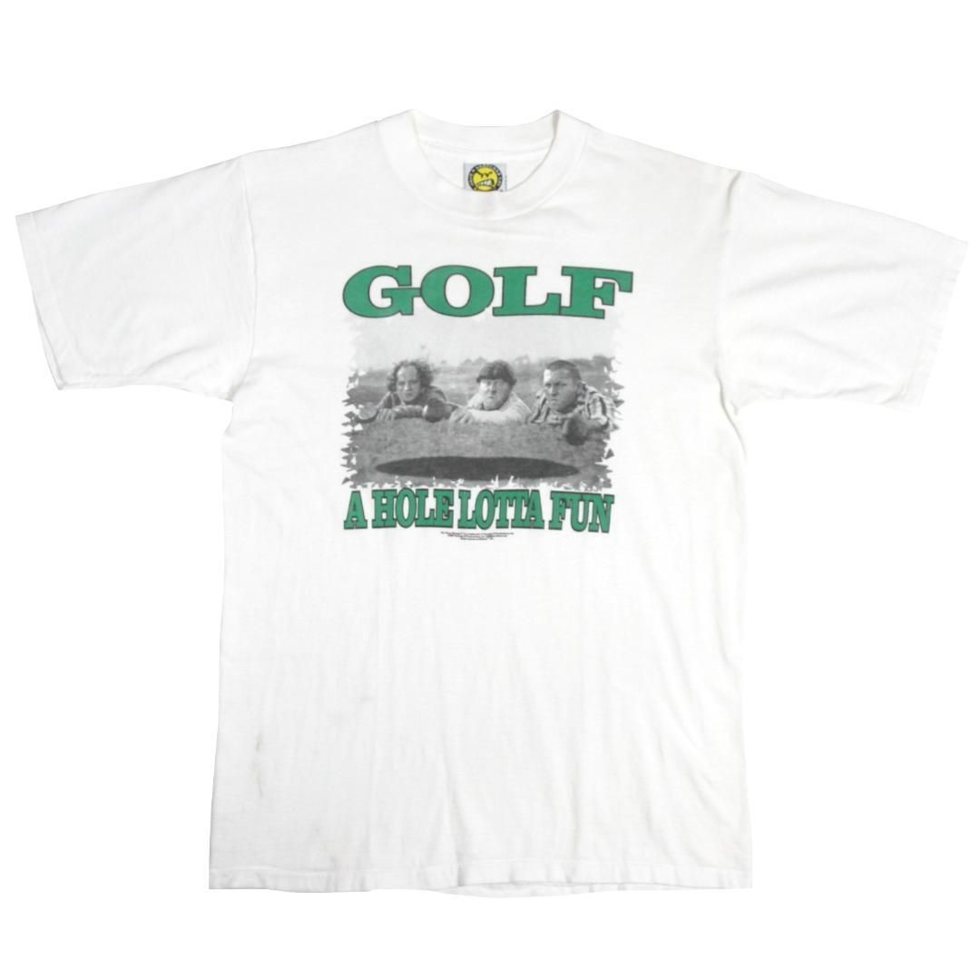 L 90s ヴィンテージ 映画 The Three Stooges 三ばか大将 GOLF A HOLE LOTTA FUN Tシャツ ゴルフ 三バカ大将