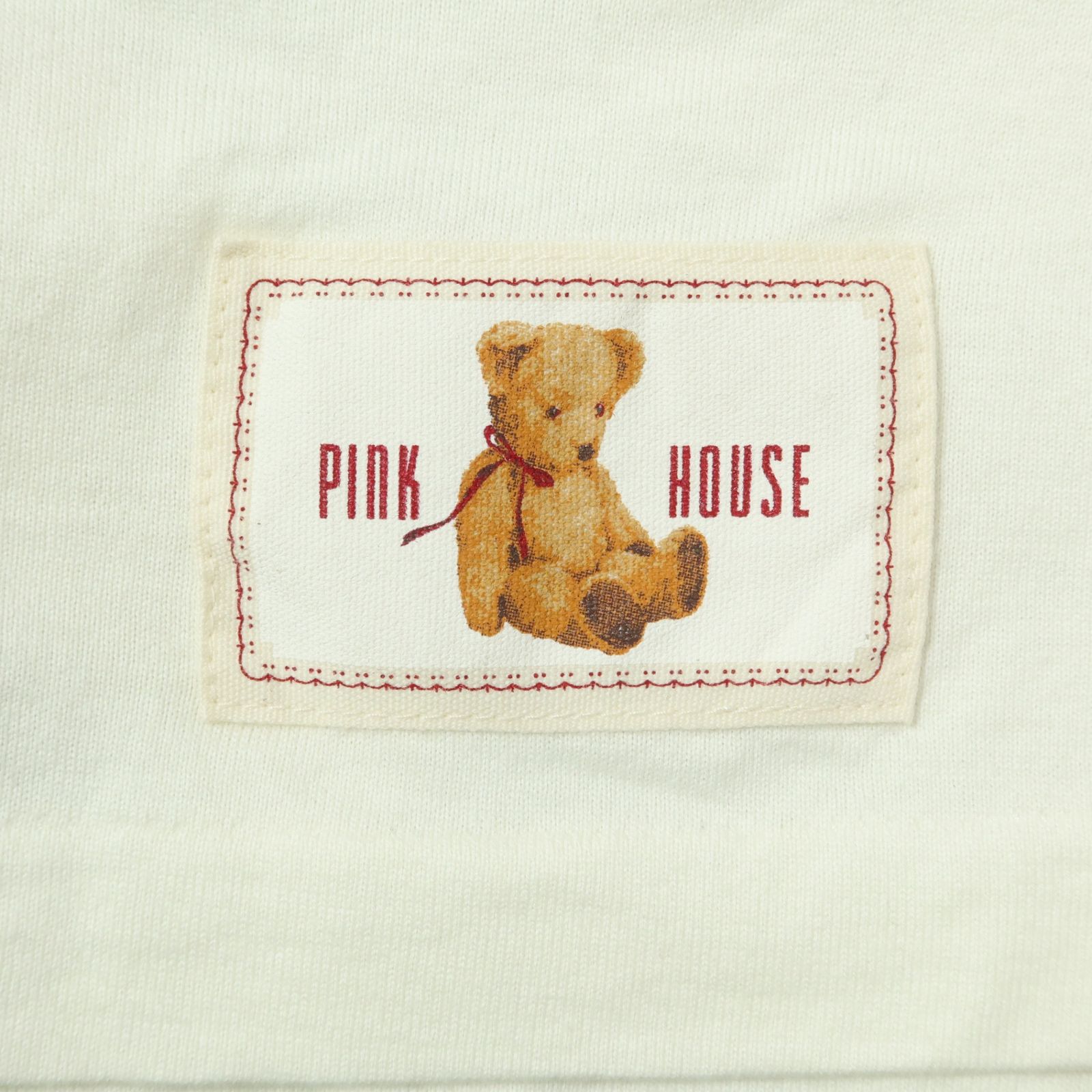 売れ筋商品|||ピンクハウス★クマ付きTシャツ 半袖カットソー サイズM 白系 ワッペンいっぱい♪z12562 ピンクハウス☆クマ付きTシャツ 半袖カットソー サイズM 白系