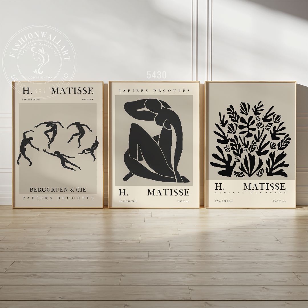 アートポスター マティス ダンス ヌード ボタニカル モノクロ