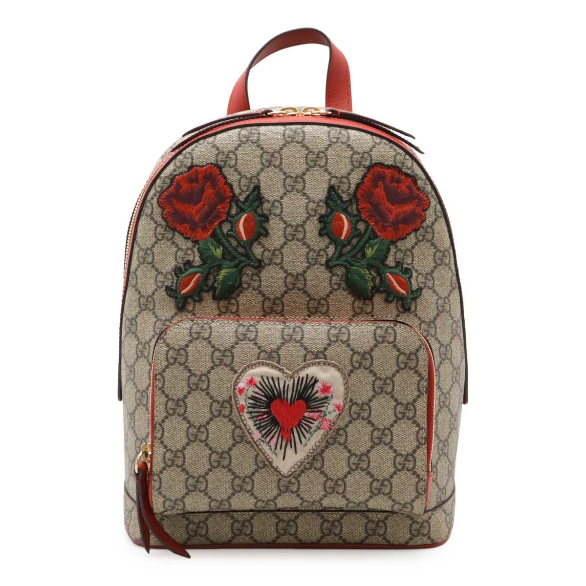 GUCCI グッチ GGスプリーム バックパック リュックサック 刺繍