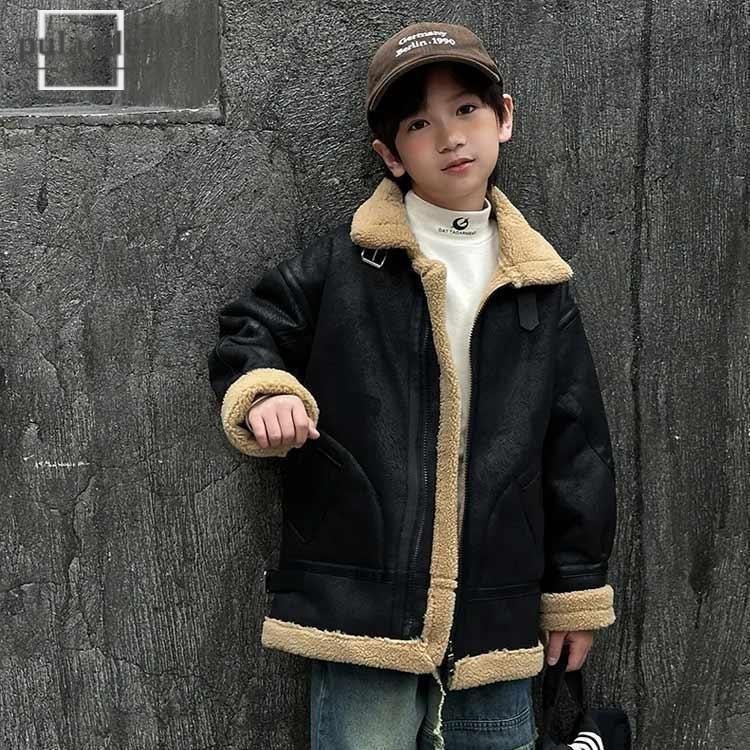 ムートンジャケット PU革