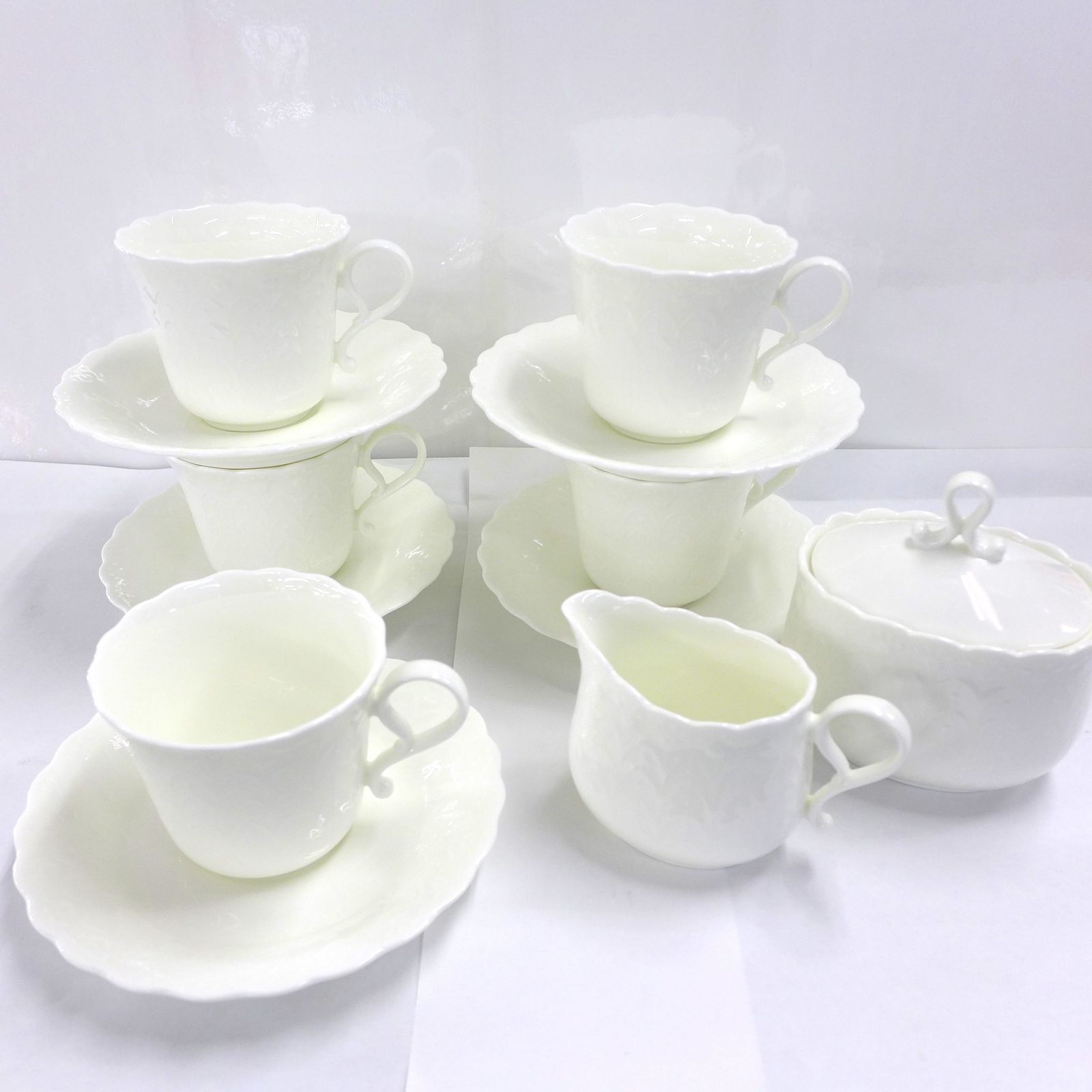 NARUMI ナルミ Silky White シルキーホワイト カップ＆ソーサー 5客