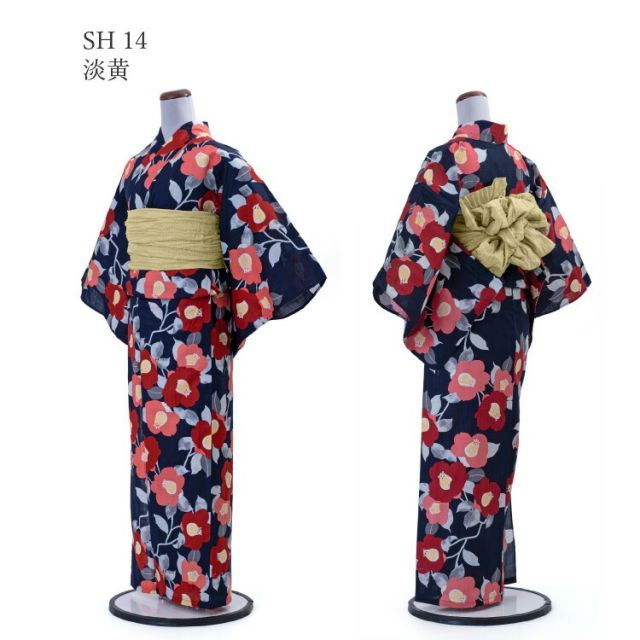 浴衣 レディース 女性用 夏日記 NATSUNIKKI 紺 ネイビー ピンク