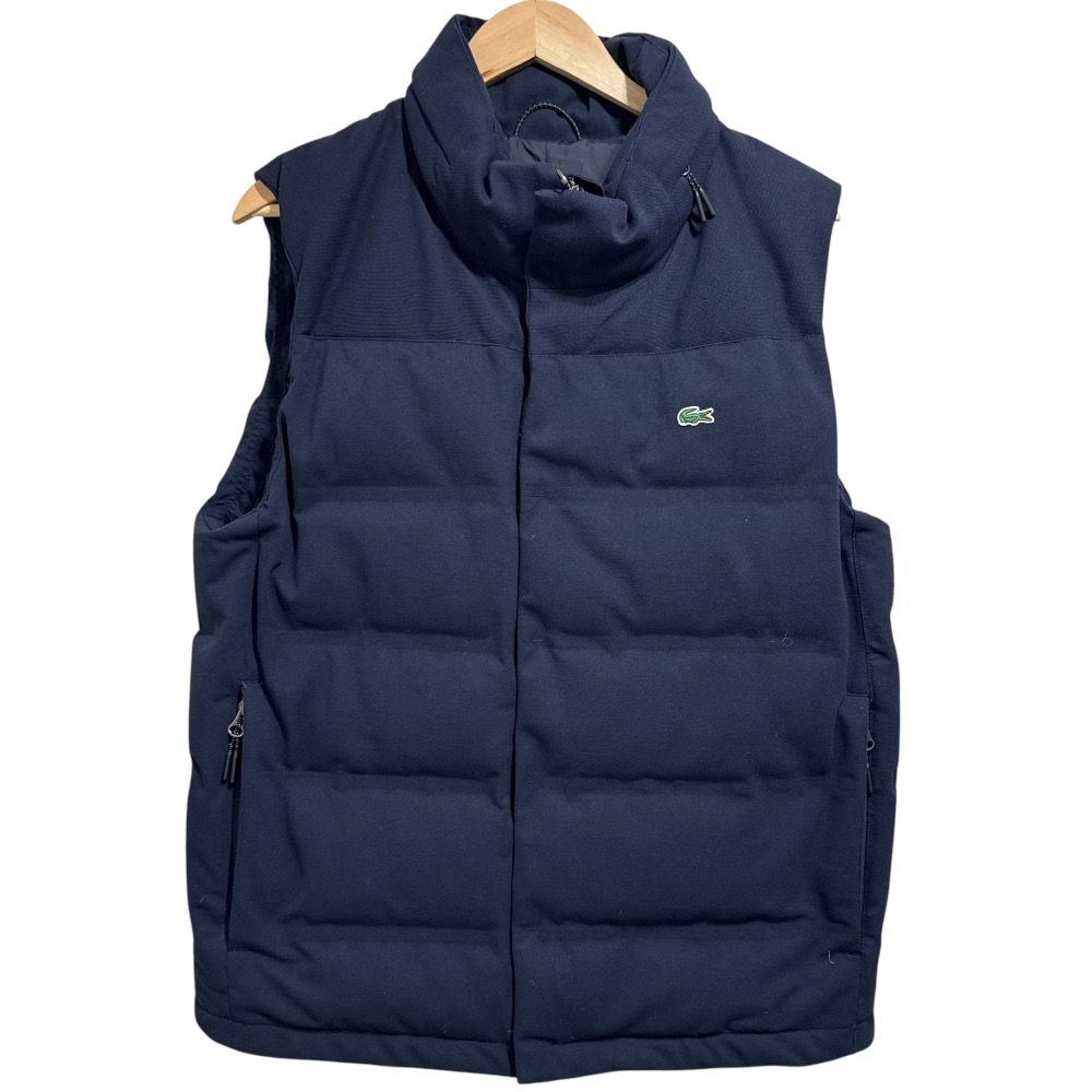 美品 LACOSTE ラコステ ピケダウンベスト 52 ネイビー メンズ