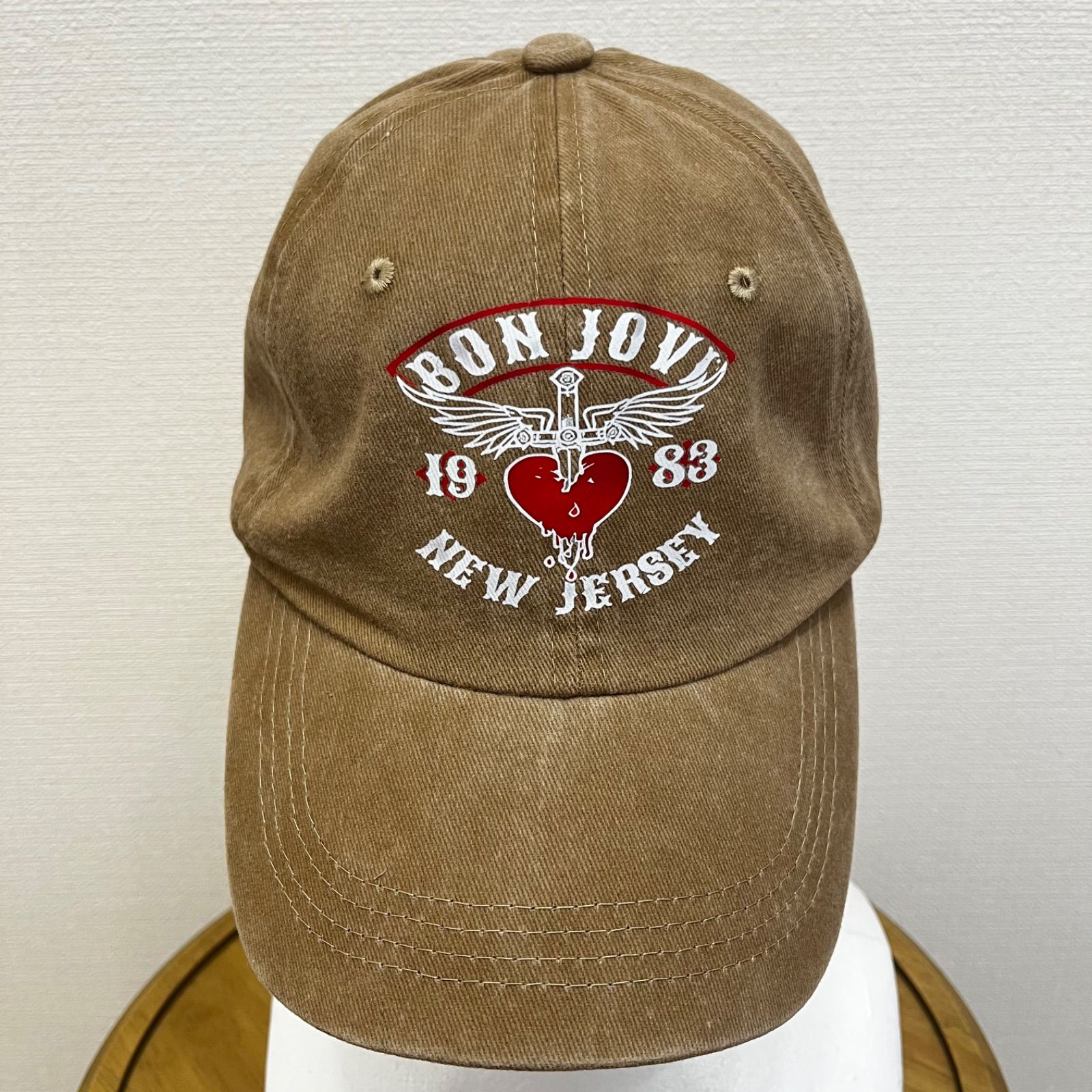 新品】BON JOVI ボンジョヴィボンジョビ ベースボールキャップ ヴィンテージ ビンテージ ユーズド風 キャップ 帽子 アメカジ ロック メタル  グランジ バンド ベージュ - メルカリ