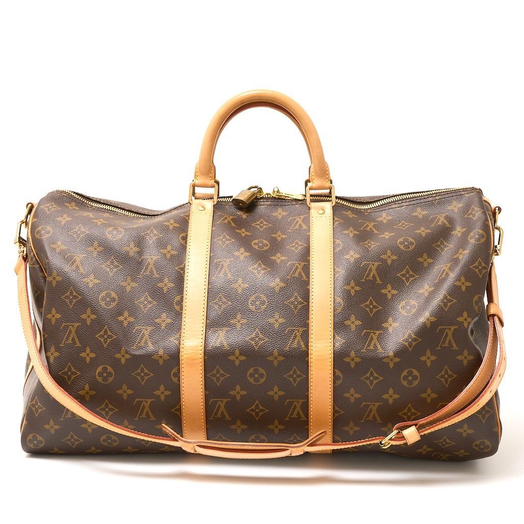 LOUIS VUITTON ルイヴィトン キーポル バンドリエール50 M41416 2WAY ボストン ハンド ショルダーバッグ モノグラム×レザー ブラウン