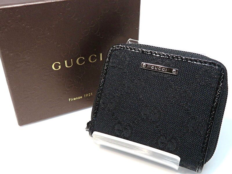 GUCCI グッチ コインケース 115255 GG キャンバス レザー 黒