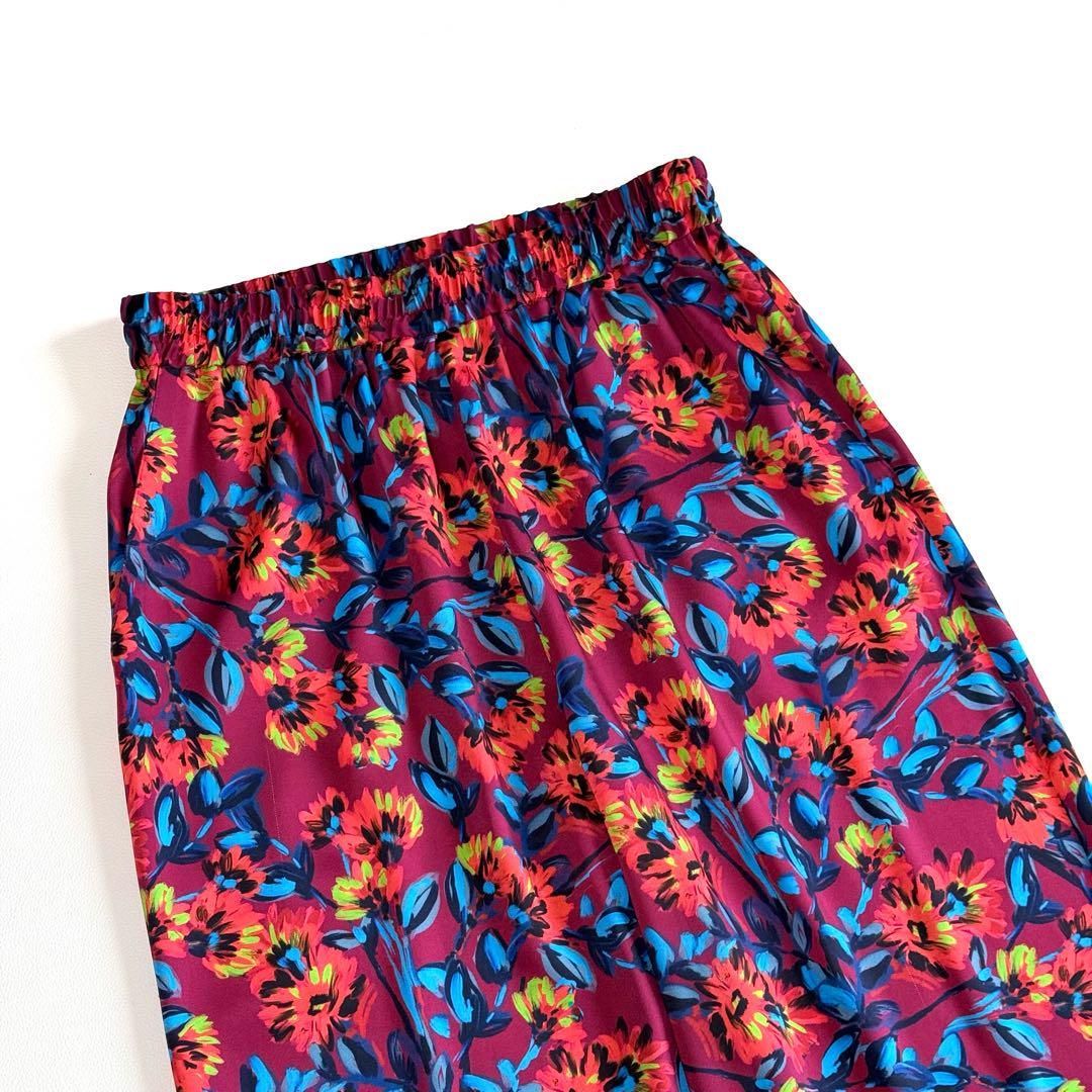 ハウスオブロータス フラワープリントウエストギャザーパンツ