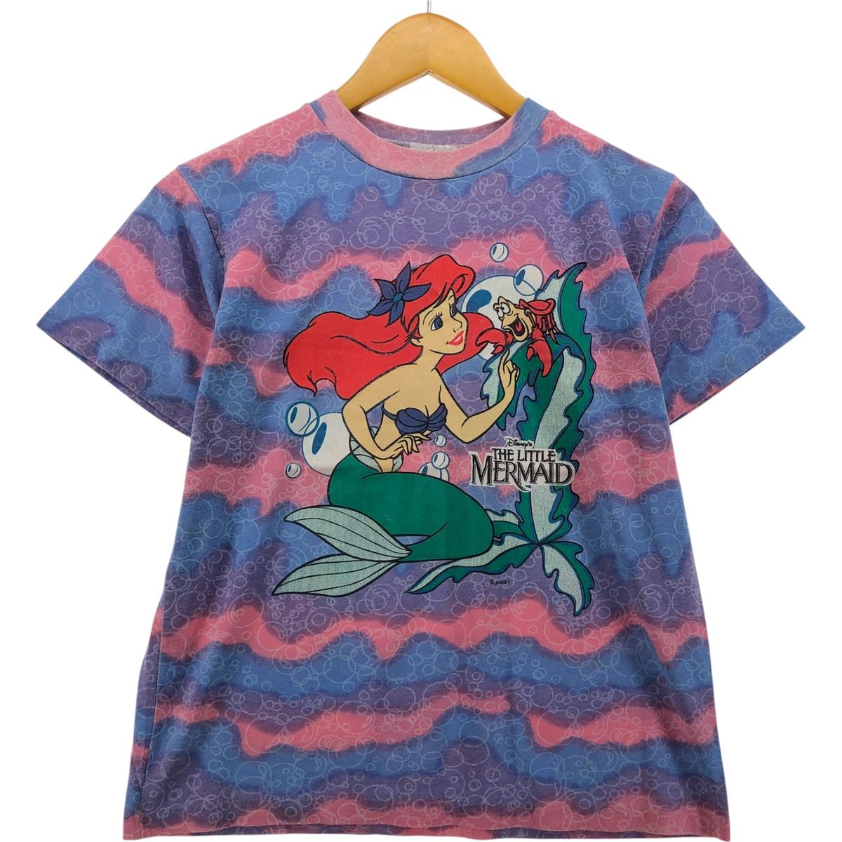 古着 90年代 ALLISON THE LITTLE MERMAID リトルマーメイド タイダイ柄 キャラクタープリントTシャツ レディースL相当|evb010522