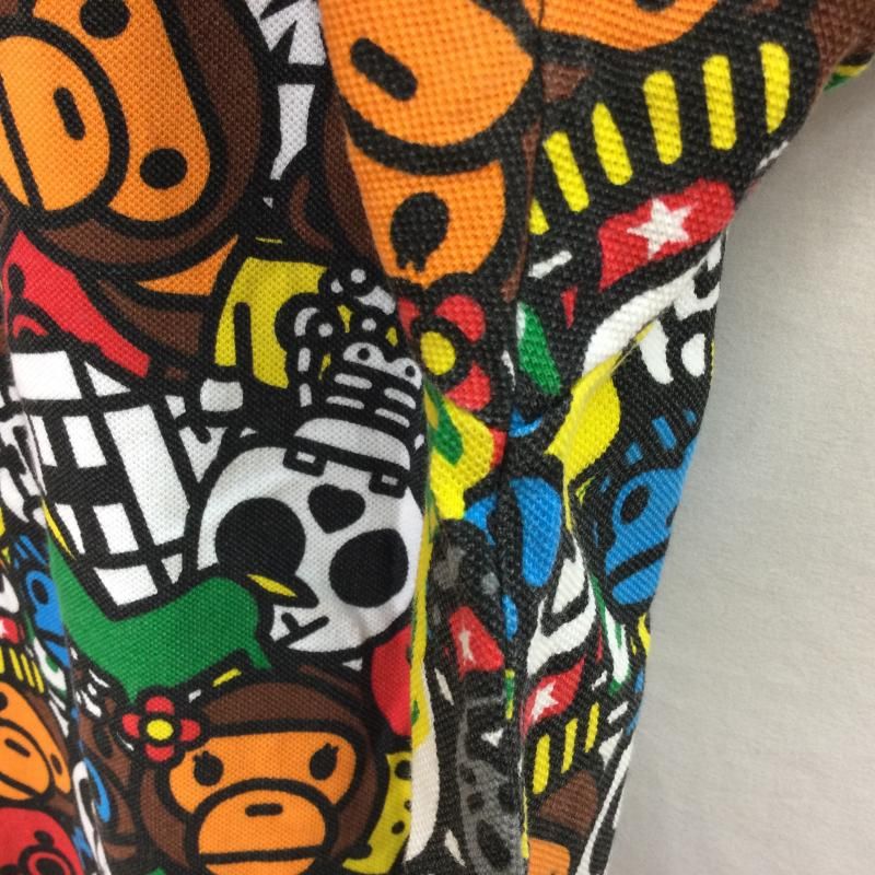 アベイシングエイプ マイロ アニマル サファリ柄 ポロシャツ М A BATHING APE アベイシングエイプ アニマル マイロ 総柄
