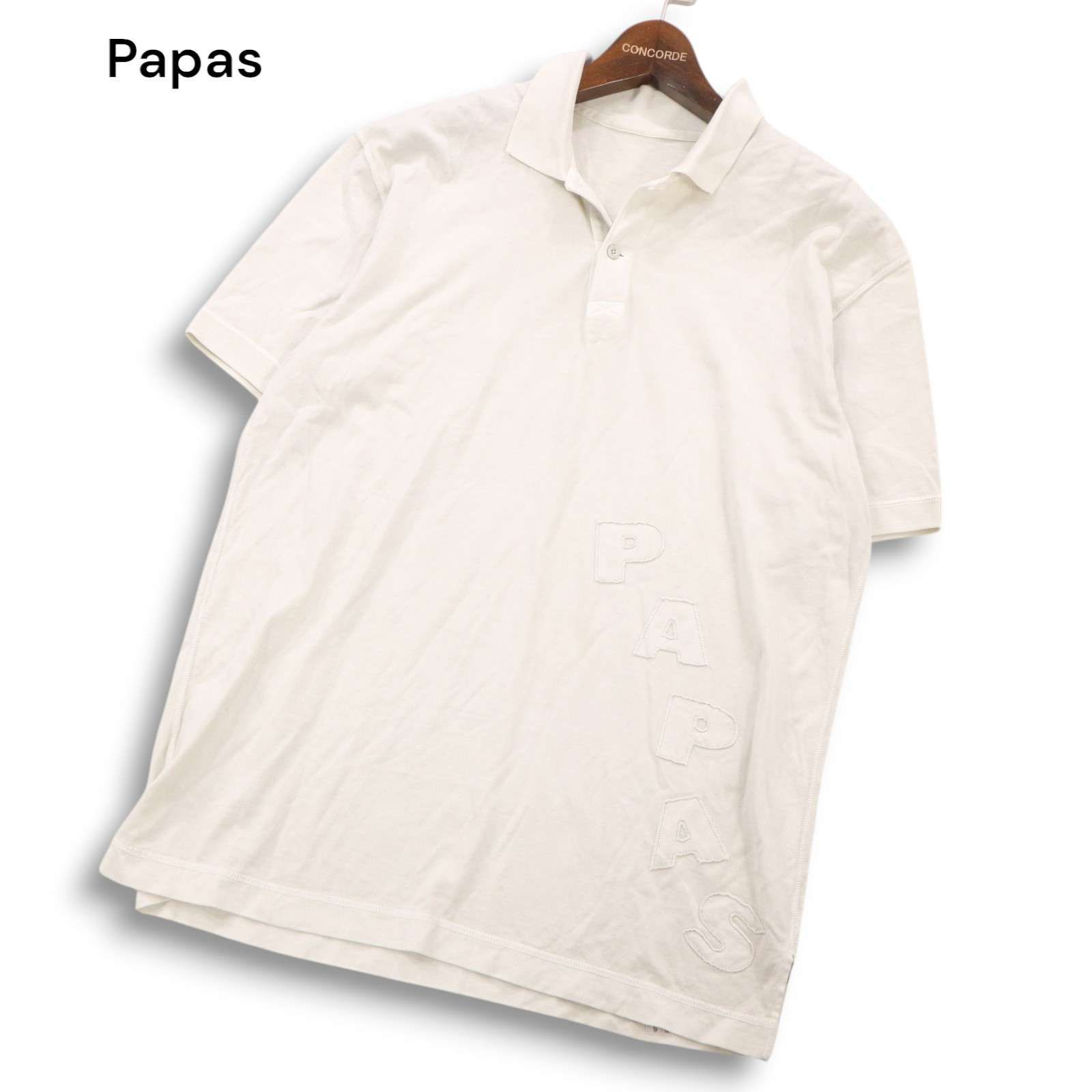 Papas パパス 秋冬 ゆったり☆ ロゴ ワッペン 長袖 コットン チェック 