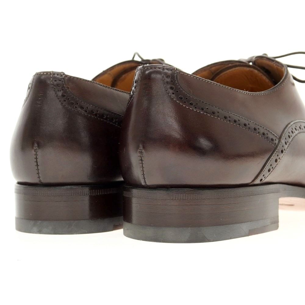 中古】【未使用】サントーニ Santoni セミブローグ ドレスシューズ