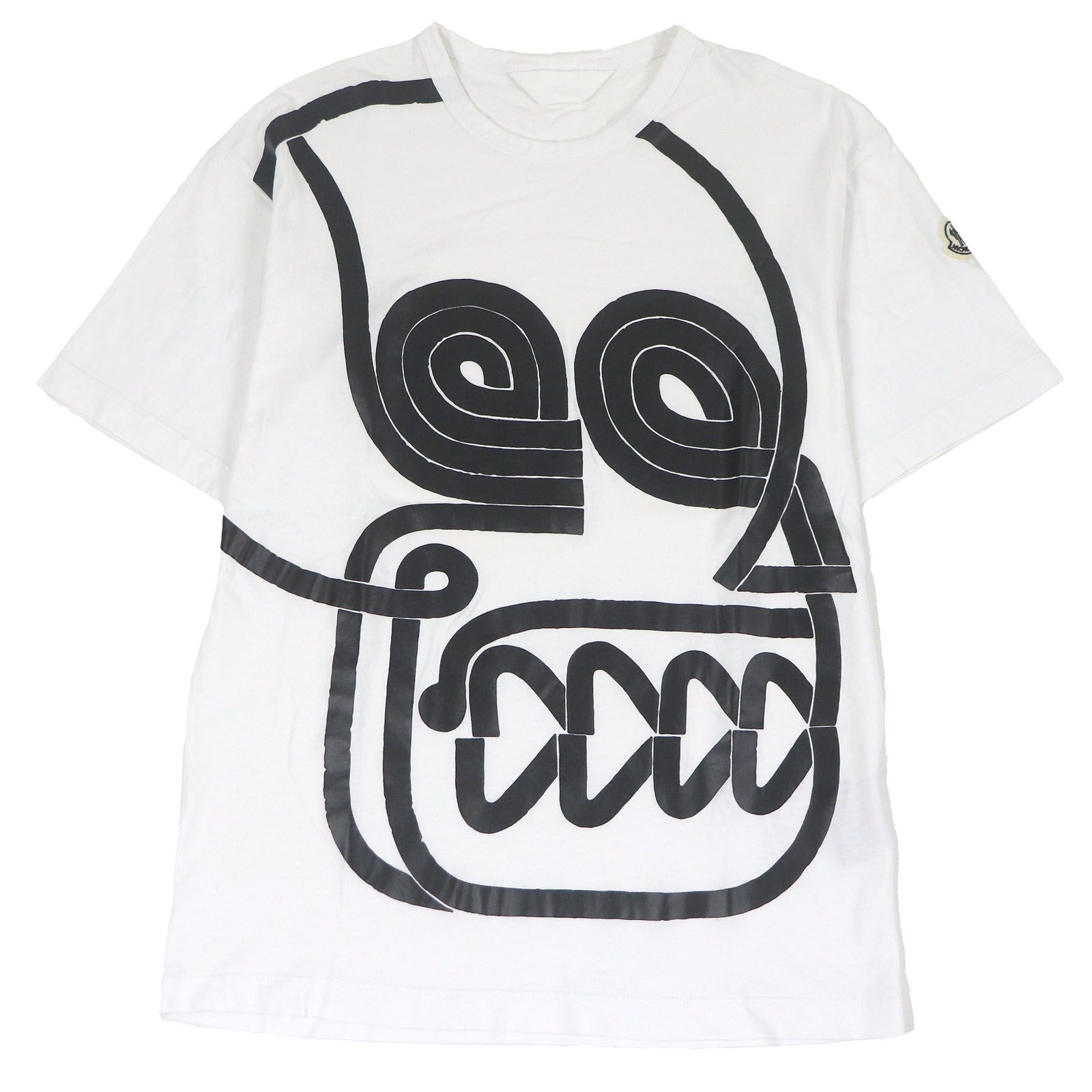 □MONCLER GENIUS 2 モンクレール ジーニアス 2 MAGLIA T-SHIRT コットン100％ ロゴワッペン 半袖Ｔシャツ カットソー ホワイト XS メンズ