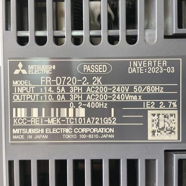 FR-D720-2.2K インバータシリーズ 三相200V 2023年製 三菱電機 【未使用 開封品】 □K0036280 - メルカリ