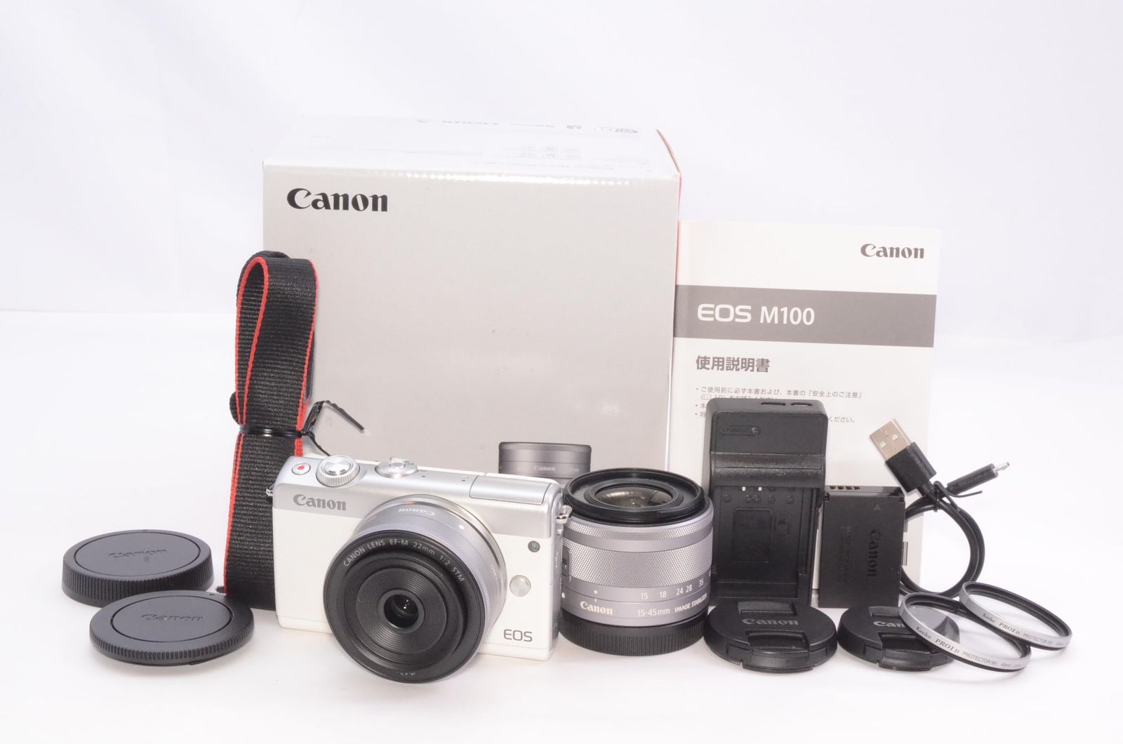 元 き Canon キャノン EOS M100 ダブルレンズキット ホワイト ミラーレス一眼カメラ