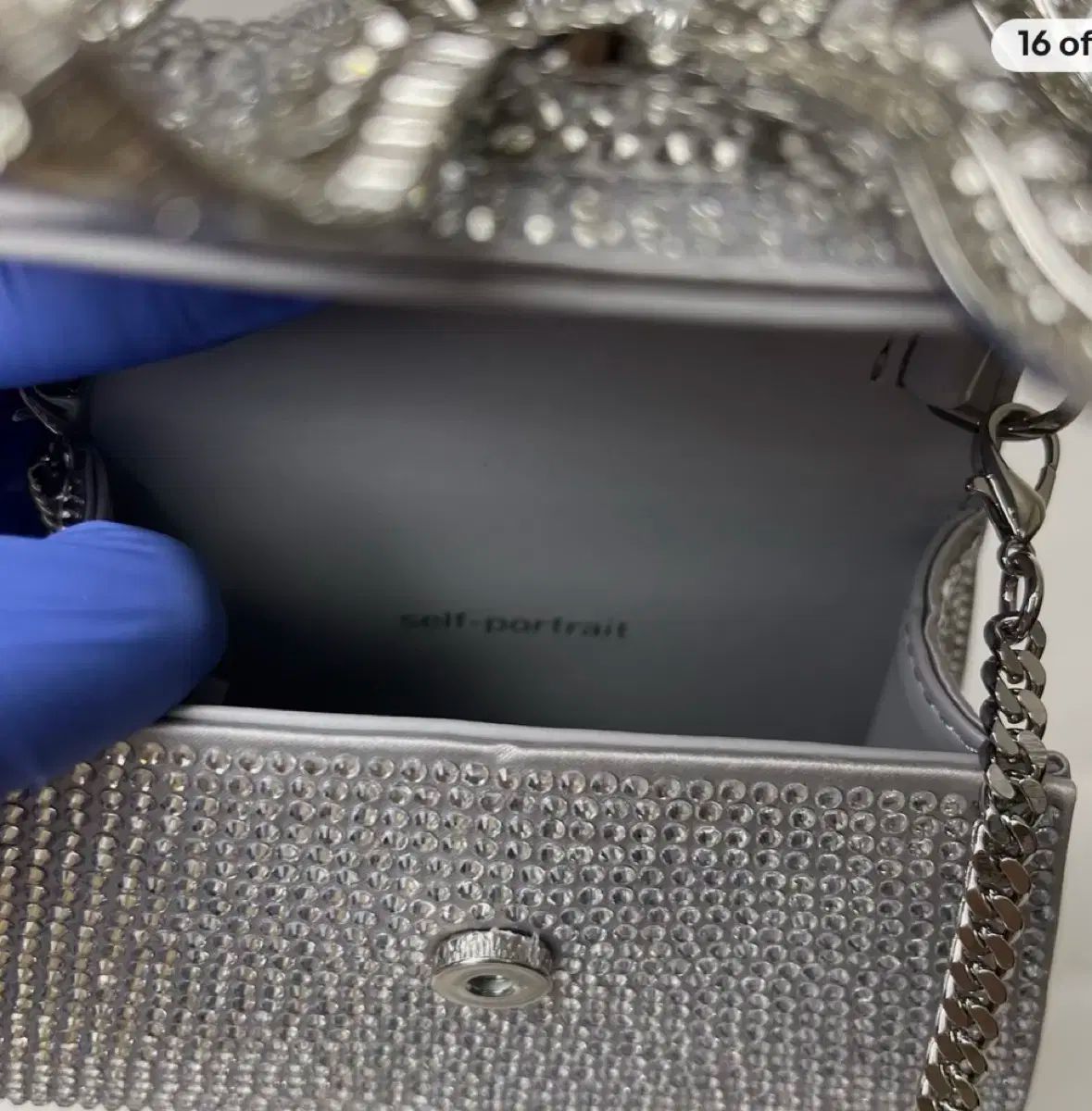 国内配送【SELF PORTRAIT】ラインストーン チェーン マイクロ SELF PORTRAIT】ラインストーンチェーンメイル マイクロバッグ