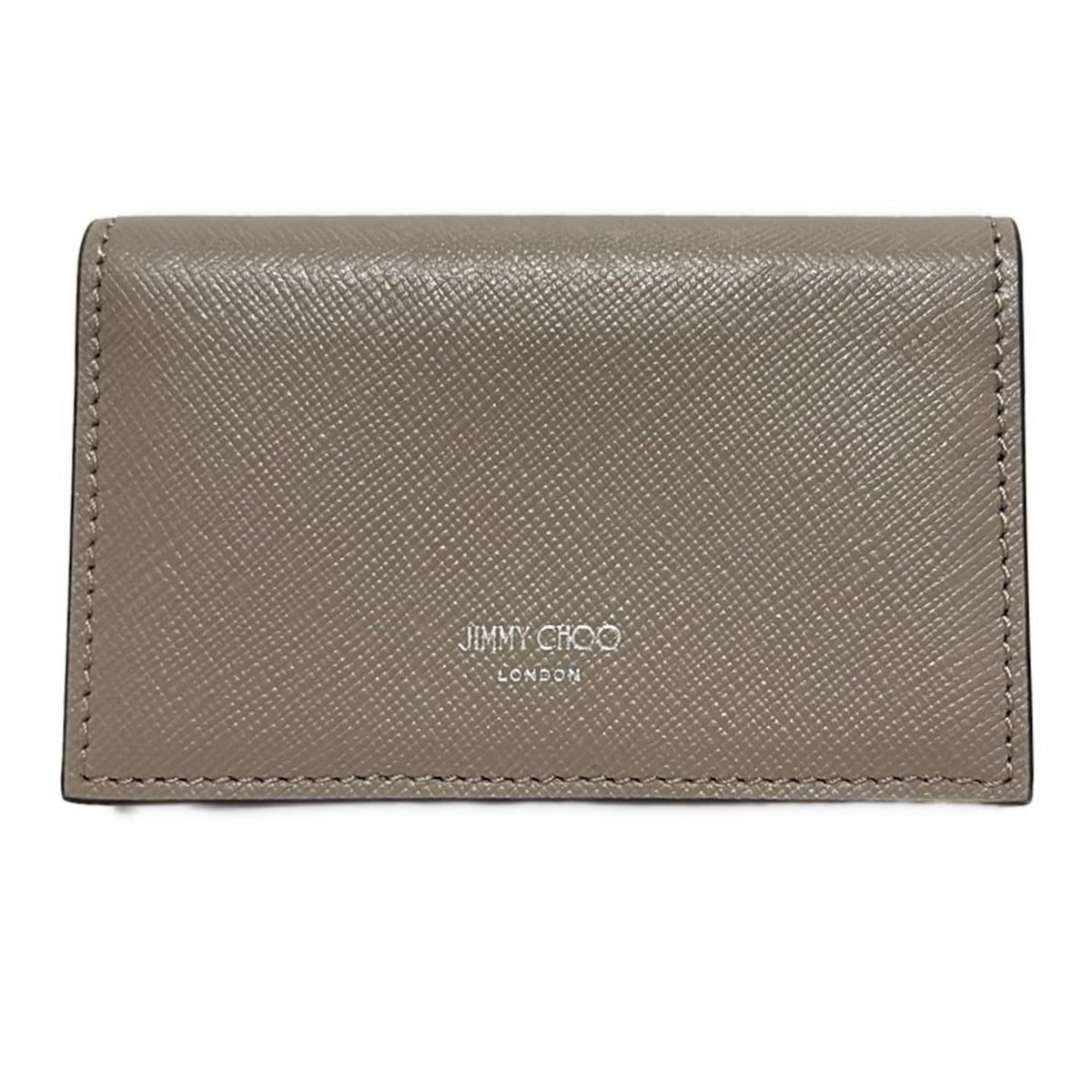 JIMMY CHOO ジミーチュウ 名刺入れ - ベージュ ホログラムシールあり レザー