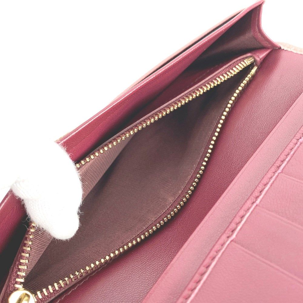 □未使用□ ブルガリ ブルガリブルガリ 二つ折り 長財布 レザー ピンク