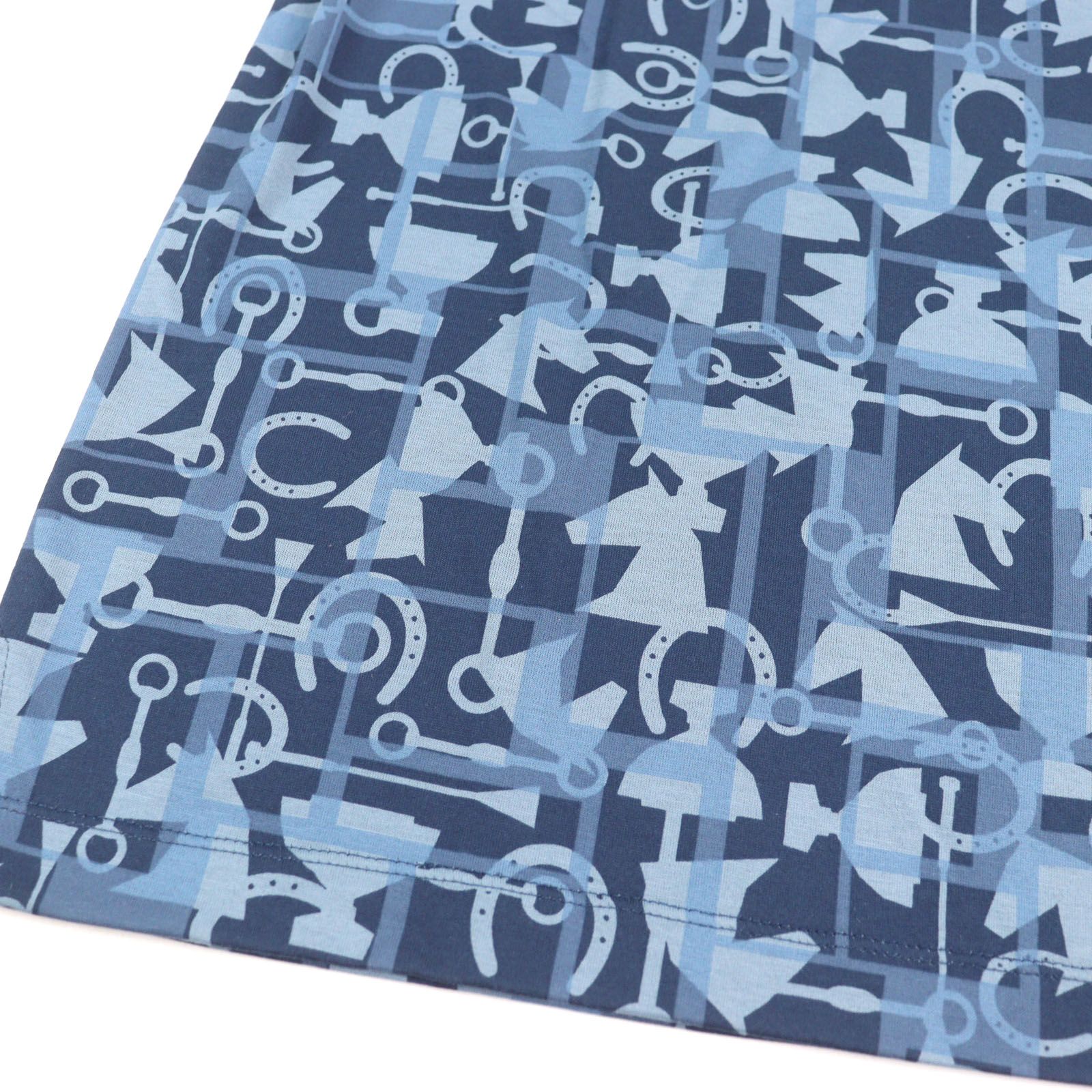 未使用品○HERMES エルメス コットン100% ホース総柄 ロデオチャーム  