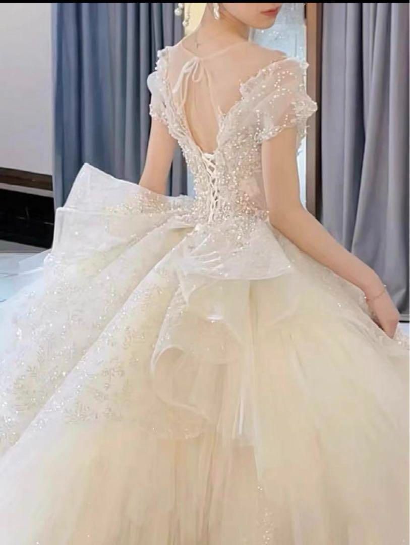 ウェディングドレス　キラキラストーン＆パール　プリンセスライン ウェディングドレス キラキラストーン＆パール プリンセスライン 新品