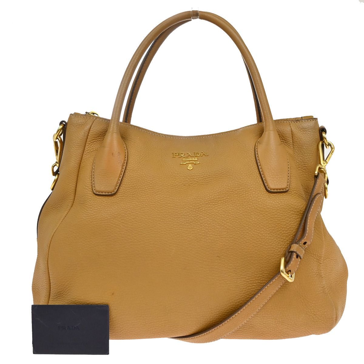 PRADA ゴールド レザー ショルダー　ウェット2wayバッグ PRADA ゴールド レザー ショルダー ウェット2wayバッグ PRADA