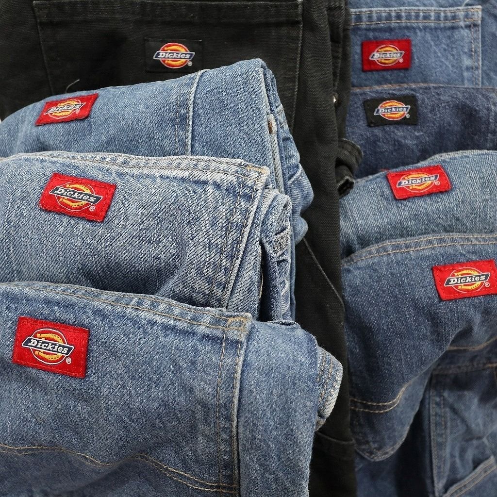 古着卸 ディッキーズ Dickies ペインターデニム パンツ 8枚セット メンズ 36 38 40 ダブルニー ブラック 古着 NC1304 USTAUSTRALIA_COM_AU