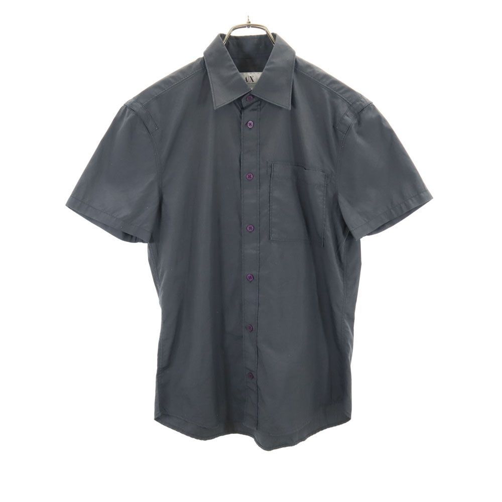 アルマーニエクスチェンジ 半袖 ワークシャツ S チャコールグレー ARMANI EXCHANGE メンズ 古着 【240405】 メール便可