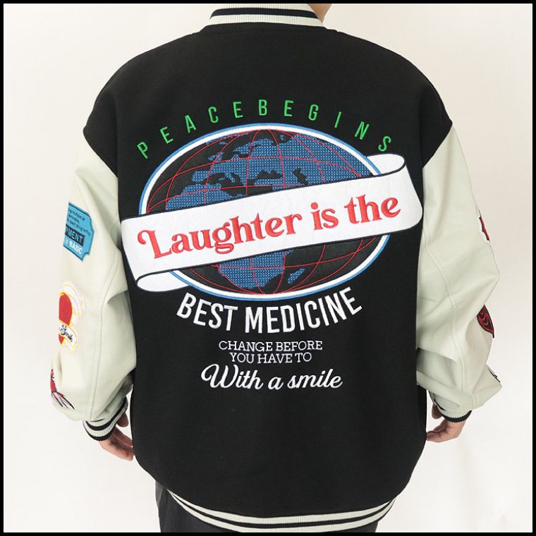 CALIF 本革 スタジャン サガラ刺繍 ストリート ウール メンズ L ILL'S