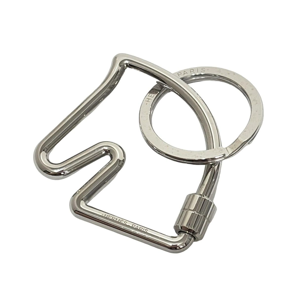 HERMES エルメス キーホルダー チャーム シュヴァル H077216FJ00 シルバー キーリング 馬