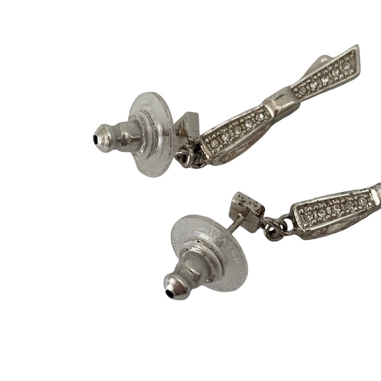 クリスチャンディオールピアス　ロゴ　リボン　ラインストーン 楽天市場】ディオール Dior ピアス クリスタル リボン スイング