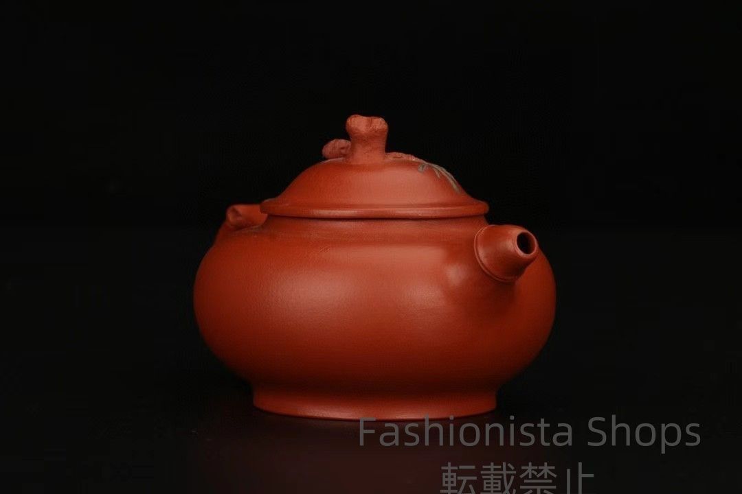 中國古玩?旧時収蔵?松竹梅壺?原鉱泥?紫砂手彫?茶壺 酒壺
