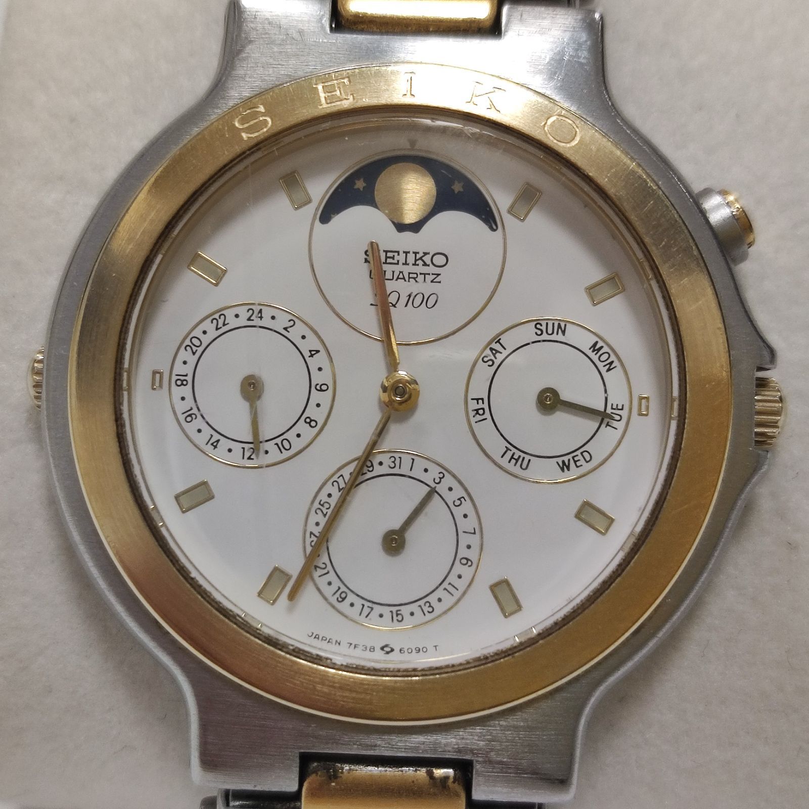 セイコー QZ 7F38-6110 ムーンフェイズ SQ100 Dadank Gedhank | ✓SOLD✓ Seiko SQ100 Moonphase 7F38-6110