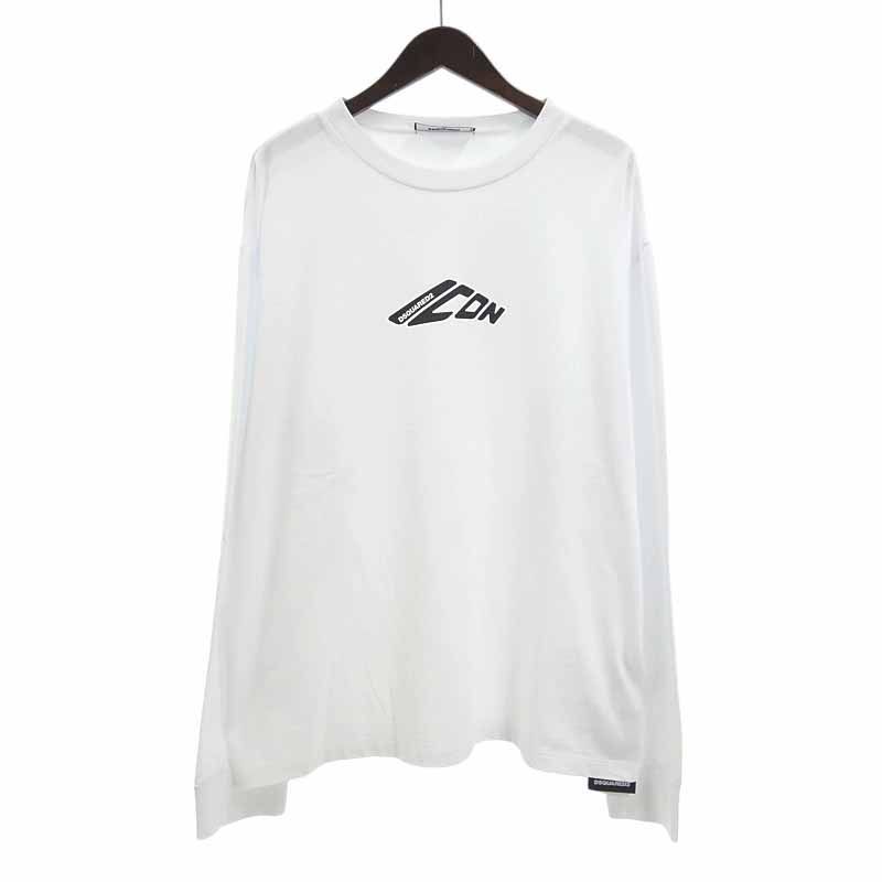 2025DSQUARED2 ロゴ Tシャツ 半袖 ホワイト ディースクエアード2 DSQUARED2 ディースクエアード Tシャツ 半袖 クルーネック 丸首