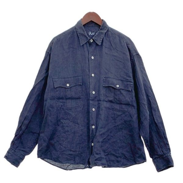 Porter Classic ROLL UP LINEN SHIRT ロールアップ リネン シャツ 長袖 ブラウス 麻 シンプル ポータークラシック トップス DM12541