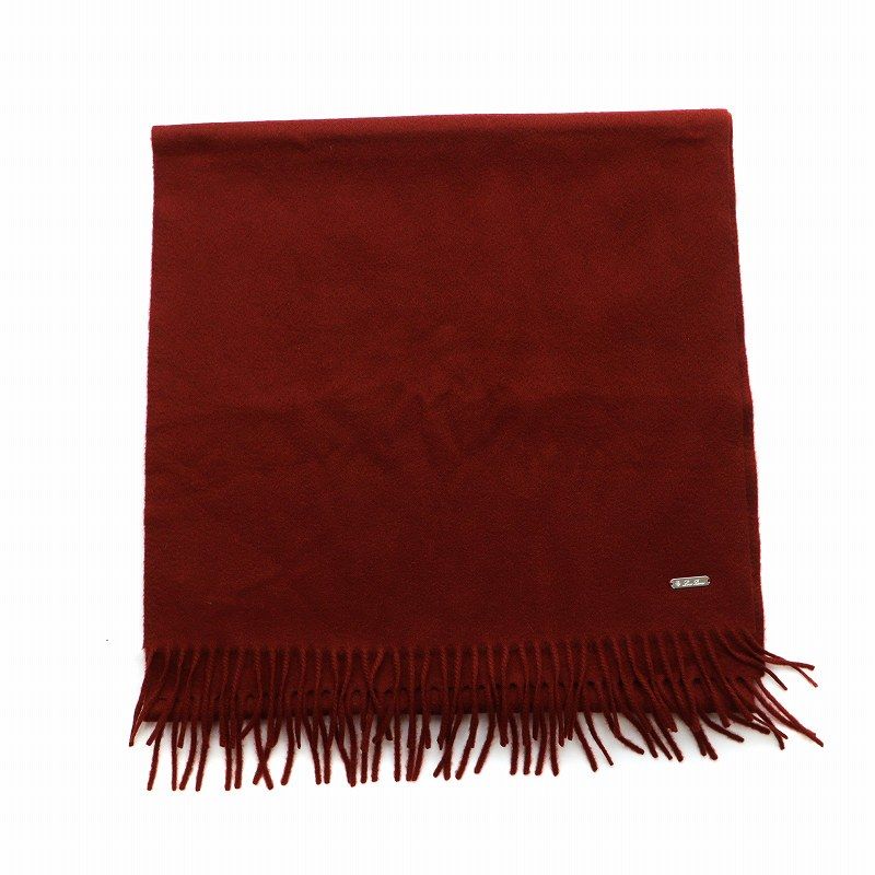 Loro Piana マフラー　カシミヤ　レッド ロロピアーナ Loro Piana マフラー ストール フリンジ ロゴ