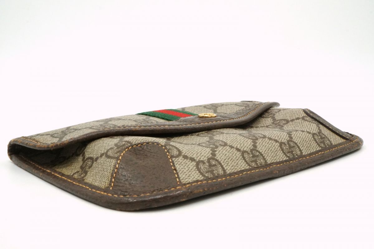 O*)様 オールドGUCCI　ポーチ／ミニクラッチ オールド グッチ ヴィンテージ シェリーライン ミニ クラッチ バッグ