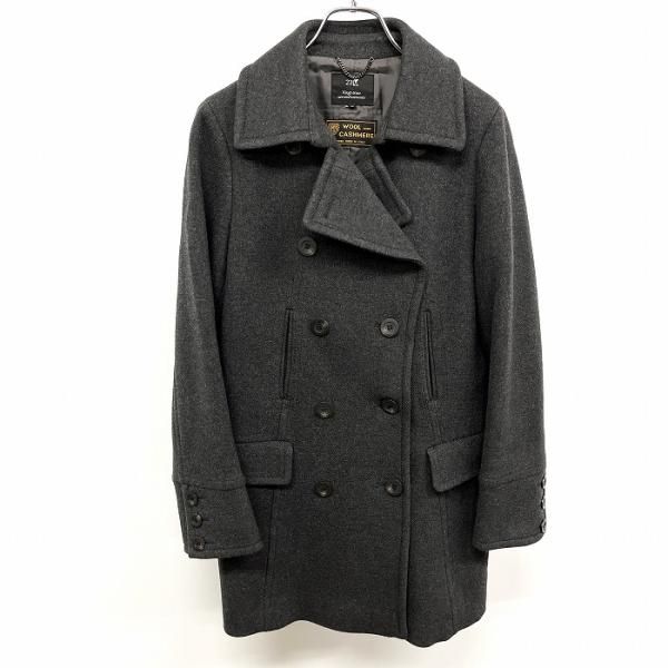 古着 23区 ニジュウサンク コート ダブル ボタン留め 長袖 羊毛×ナイロン×カシミヤなど キュプラ 裏地 38 メランジ チャコールグレー系 レディース 女性