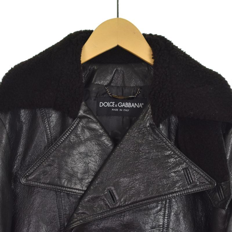 美品 DOLCE&GABBANA 羊革 ライダース レザージャケット 46 ドルチェ&ガッバーナ ドルガバ DOLCE&GABBANA レザージャケット