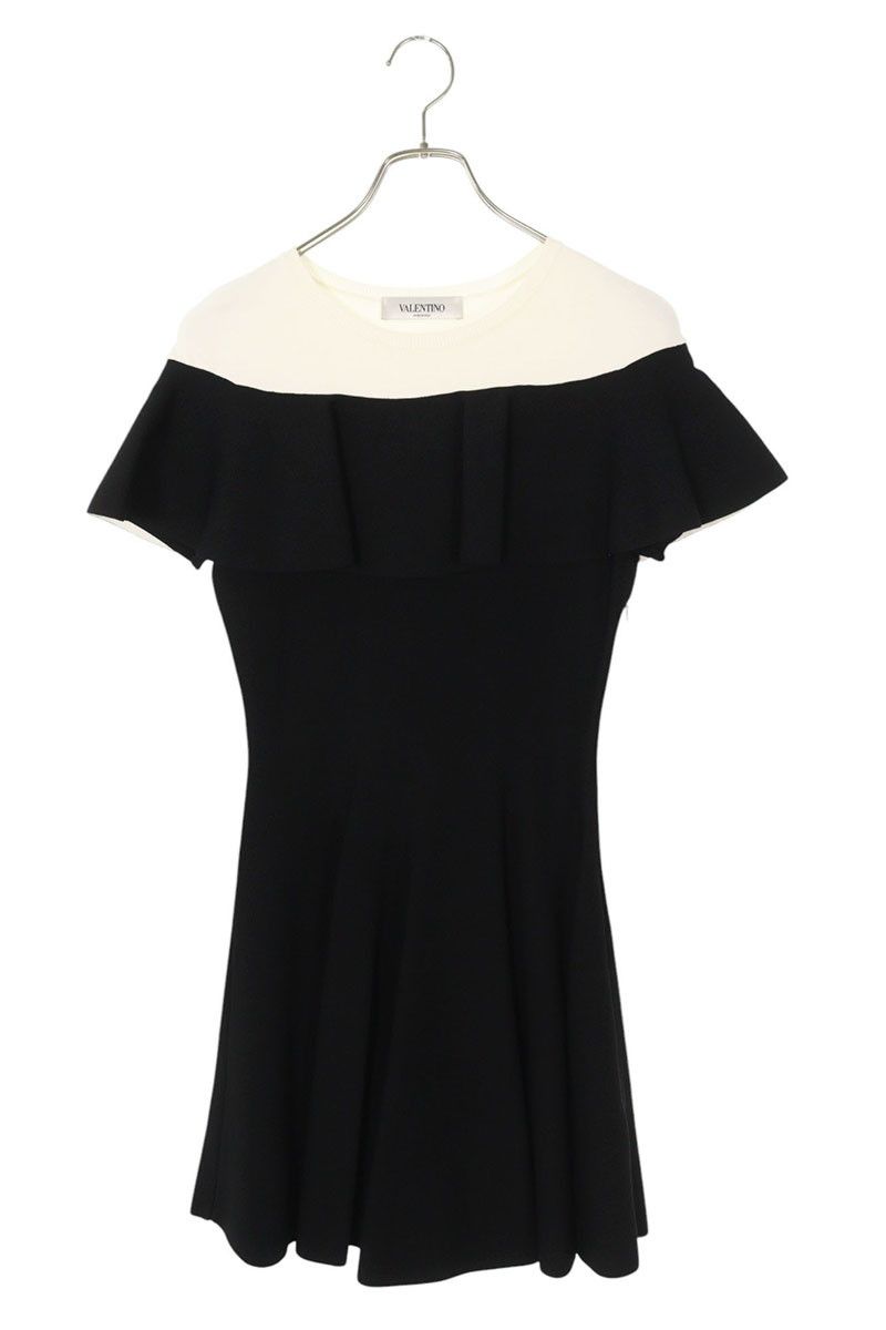 ヴァレンティノ SB3KD01K4UA バイカラーフリルドレスワンピース  