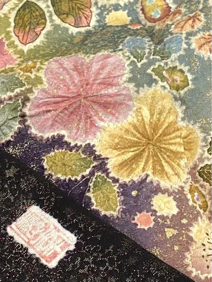 振袖 豪華 桐屋 翠山工房 金通し 金彩 絞り加工 辻が花 身丈166cm 