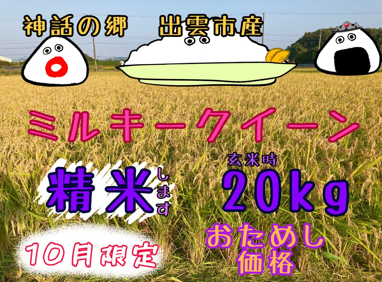 ≪おためし 価格≫ミルキークイーン 精米 〔玄米時〕約20㎏