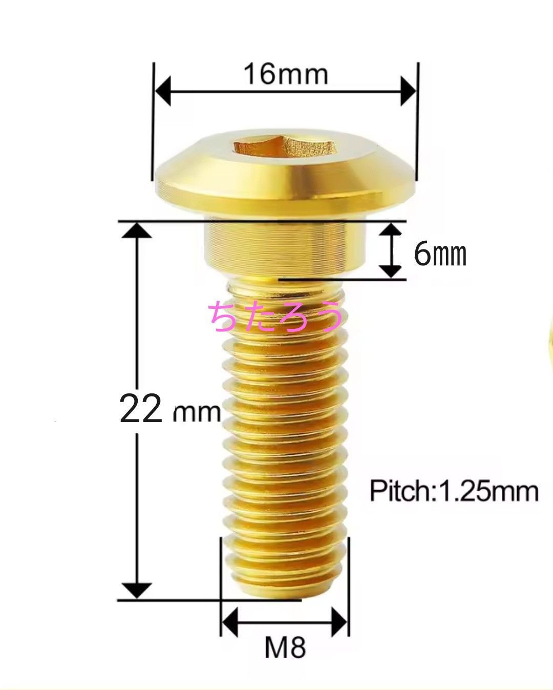 M8×22㎜ 64チタン ディスクブレーキボルト 10本
