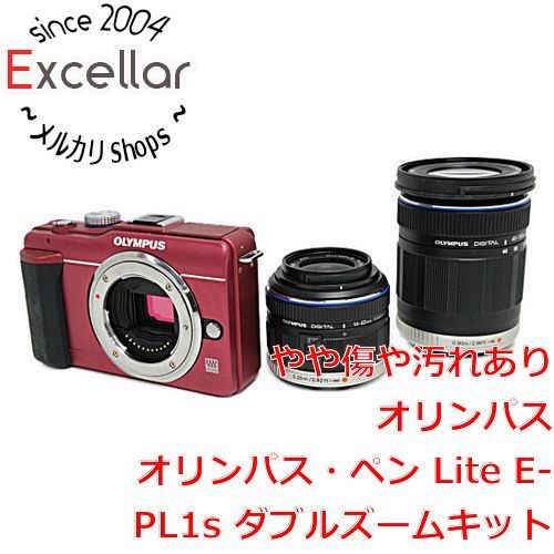 bn:16] OLYMPUS マイクロ一眼 E-PL1s ダブルズームキット RED - 家電