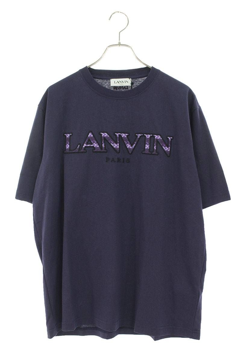 ランバン 22SS RM-TS0005-J260-E22 ロゴ刺繍クルーネックTシャツ 