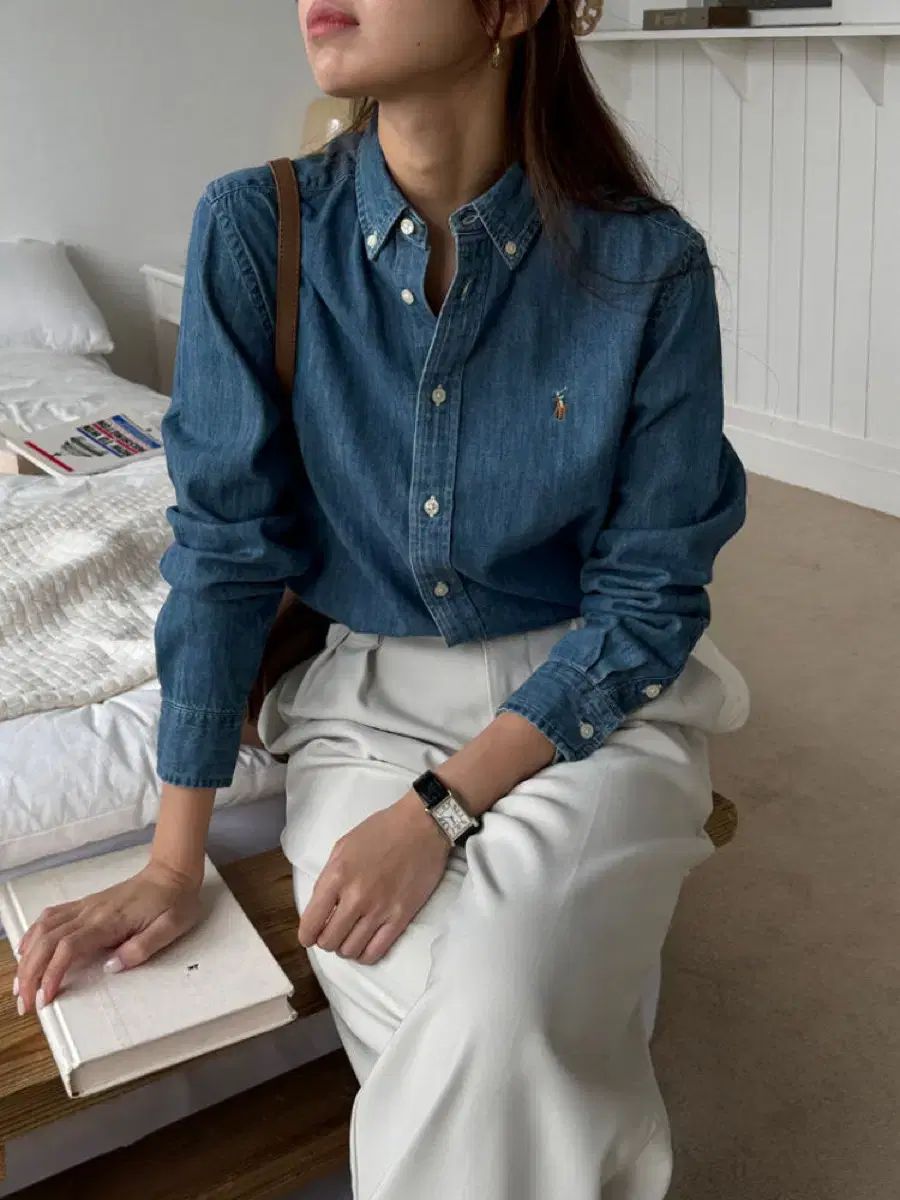 店頭 ポロ Ralph Lauren ラルフローレン 子供 シャンブレー デニムシャツ 大人が着用できます