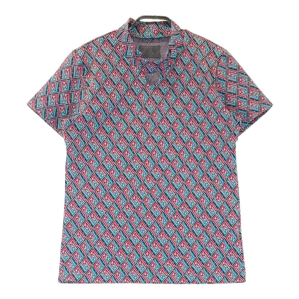 サイズ 2 MASTER BUNNY EDITION マスターバニーエディション 2025年モデル ハイネック 半袖Tシャツ 総柄 ピンク系 240101297822 ゴルフウェア レディース ストスト