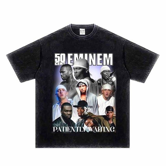 Eminem ヴィンテージ加工Tシャツ Vol.2 エミネム slim shady プリントTシャツ hiphop ヒップホップ グッズ ラッパー  ラップTシャツ raptee ダメージ加工 古着風 レトロ