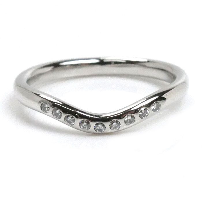 TIFFANY&Co. ティファニー Pt950プラチナ カーブドバンド 9Pダイヤ  